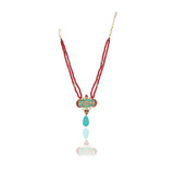 Gold Plated Sampurna Kundan Turquoise Necklace Set