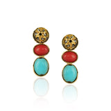Gold Plated Sampurna Kundan Turquoise Necklace Set