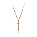 Gold Plated Sampurna Kundan Ruby Necktie Set