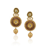 Gold Plated Sampurna Kundan Ruby Necktie Set