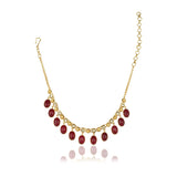 Gold Plated Sampurna Kundan Red Jade Necklace Set