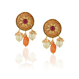 Gold Plated Sampurna Kundan Citrine Lariat Necktie Set