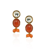 Gold Plated Sampurna Kundan Carnelian Necklace set