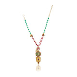 Gold Plated Sampurna Kundan Bird on  Tree Necklace Set