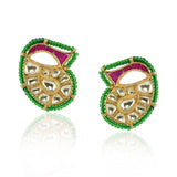 Gold Plated Sampurna Kundan Bird on  Tree Necklace Set