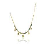 Gold Plated Sampurna Kundan Peridot Topaz Necklace Set
