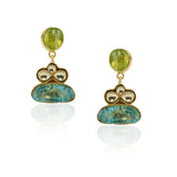 Gold Plated Sampurna Kundan Peridot Topaz Necklace Set