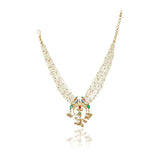 Gold Plated Sampurna Kundan  Peacock Necklace Set