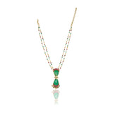 Gold Plated Sampurna Kundan Red Green Necklace Set