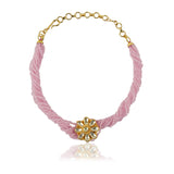 Gold Plated Sampurna Kundan Pink Choker Set