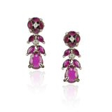 Silver Plated Sampurna Zircon Ruby Flower Choker Set