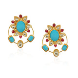 Gold Plated Sampurna Kundan Turquoise Choker Set