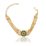 Gold Plated Sampurna Green Kundan Choker Set