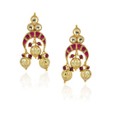 Gold Plated Sampurna Kundan Flower Red Choker Set