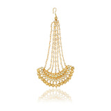 Gold Plated Kundan Jhoomar Tikka