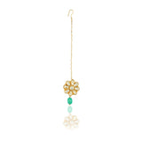 Gold Plated Kundan Flower Tikka