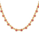 HEERA ZIRCON FLOWER NECKLACE SET