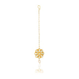 Gold Plated Kundan Flower Tikka