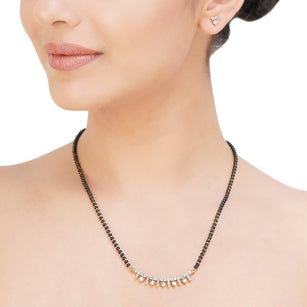 MANGAL SUTRA CHAND PENDANT ZIRCON SET