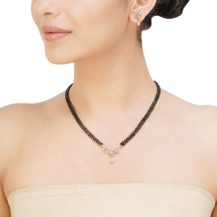 MANGLAL SUTRA TIKONA PLATED PENDANT SET