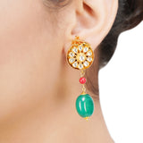 NAVRATNA FLOWER PENDANT SET