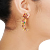 NAVRATNA FISH GOLD PLATED NECKLACE SET