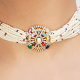 NAVRATNA CIRTLE CHOKER SET
