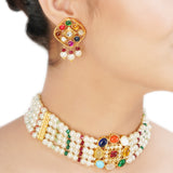 NAVRATNA PERAL CHOKER SET