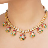 NAVRATNA OVEL NECKLACE SET