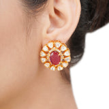 NAVRATNA FLOWER CHOKER SET
