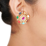 NAVRATNA ROUND PENDANT SET