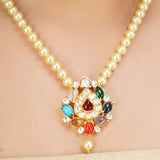 NAVRATNA PAN PENDANT SET