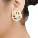 NAVRATNA ROUND PENDANT SET
