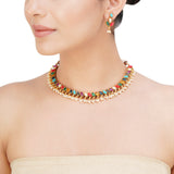NAVRATNA OVEL NECKLACE SET