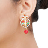 NAVRATNA FLOWER PENDANT SET