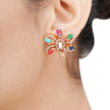 NAVRATNA GOLD PLATED  PENDANT SET