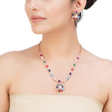NAVRATNA PAN ROSE NECKLACE SET