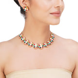 NAVRATNA ROUND NECKLACE SET