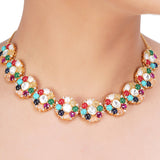 NAVRATNA ROUND NECKLACE SET