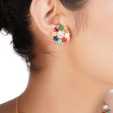 NAVRATNA ROUND NECKLACE SET