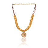 Gold Plated Navrattan  Necklace Set
