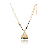 Gold Plated Kundan Black Onyx Necklace Set