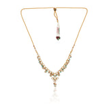Gold Plated Kundan Jade Rose Quartz Choker Necklace Set