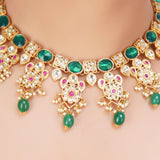SHAGUN FLOWER KUNDAN NECKLACE SET