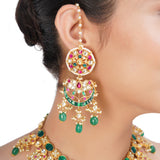 SHAGUN FLOWER KUNDAN NECKLACE SET