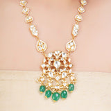 SHAGUN GOLD PLATED KUNDAN NECKLACE SET