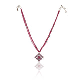 Silver Plated Zircon Tourmaline Pendant Necklace Set
