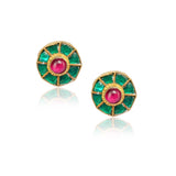 Gold Plated  Kundan Green Onyx Choker Necklace set