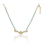 Gold Plated Kundan Aquamarine Choker Set