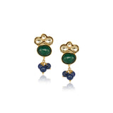 Gold Plated Kundan Lapiz Green Onyx Necklace Set